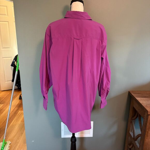 Athleta Magenta Oversized Poplin Top - Picture 4 of 6